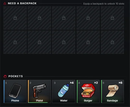 Pockets and backpack slots