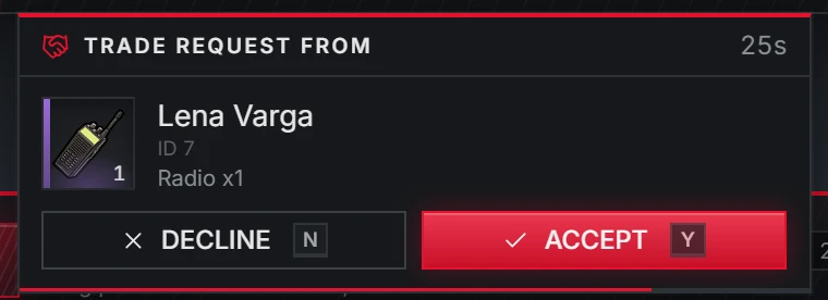 Trade request